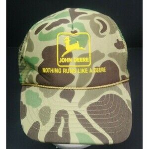 VTG John Deere Nothing Runs Like A Deer  Camouflage Mesh Back Hat ~ By Sun Cap